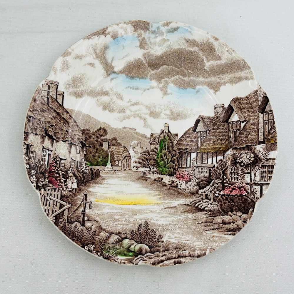 Johnson Bros Olde English Countryside Luncheon Plate Brown Multicolor